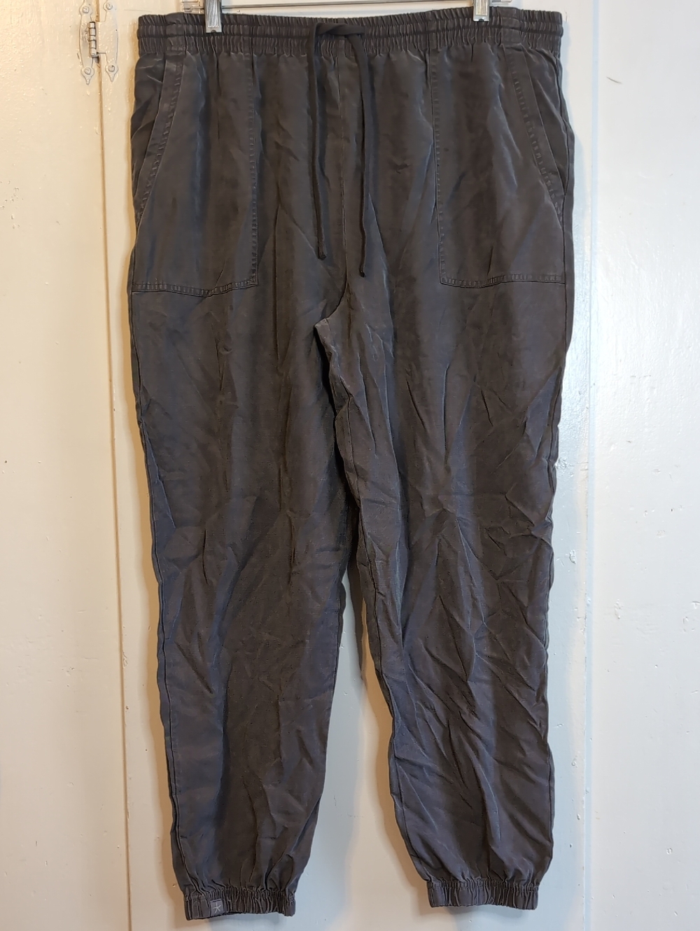 Malibu Collection Linen Blend Jogger Coal womens XL